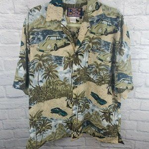 L Men's Hawaiian Shirt Enzo Ferrari Large Palm Trees Summer